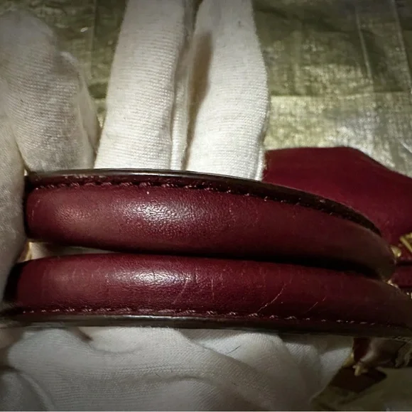 Vintage Y2K Coach tote bag dark red Maroon Leather Satchel with Gold Accents - Picture 14 of 17